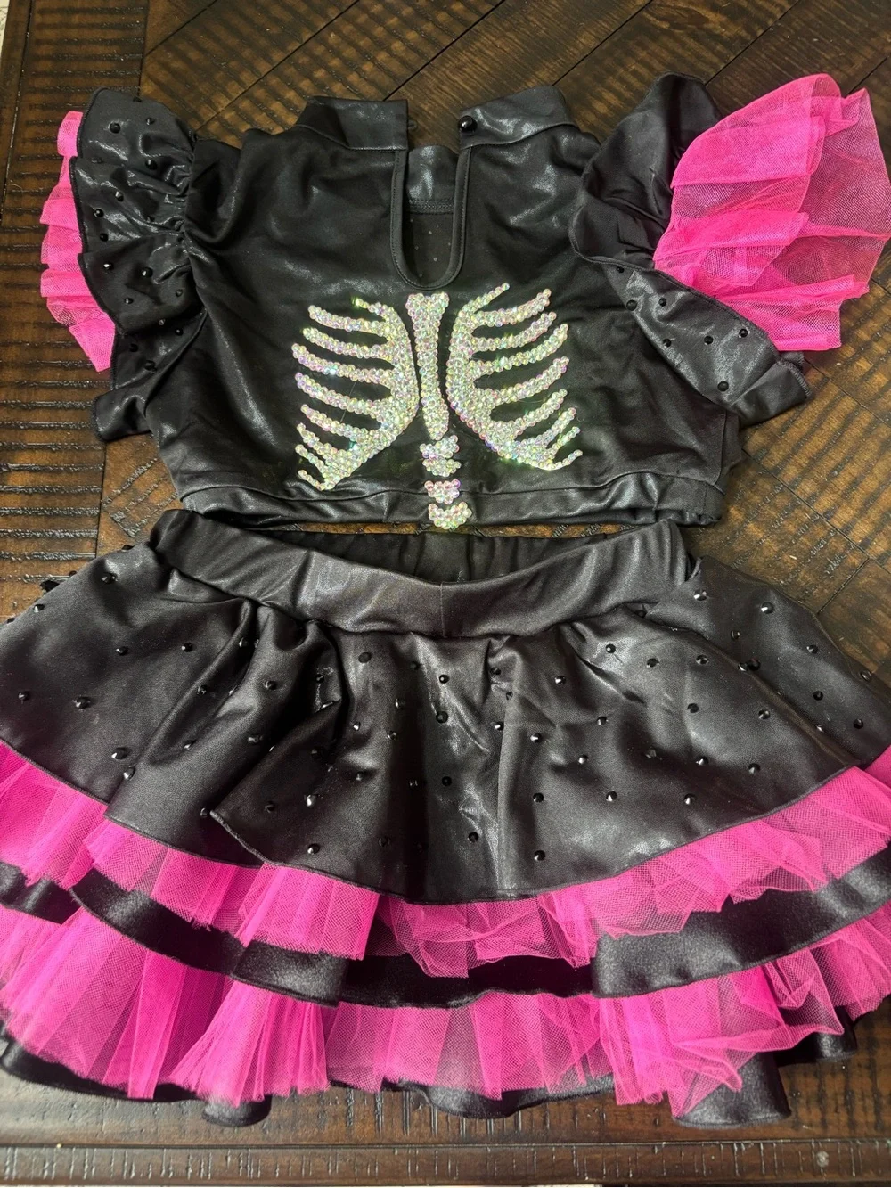AWARD WINNING Black & Hot Pink custom Skeleton Costume